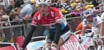Frank Schleck  l'arrive de la neuvime tape du Tour de France 2008
